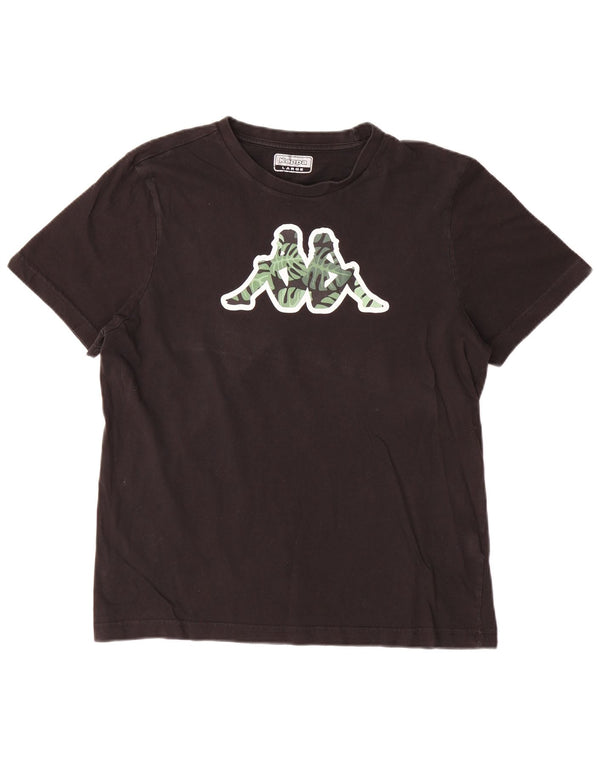 Ανδρικό γραφικό T-Shirt Kappa Top Large Μαύρο Βαμβακερό