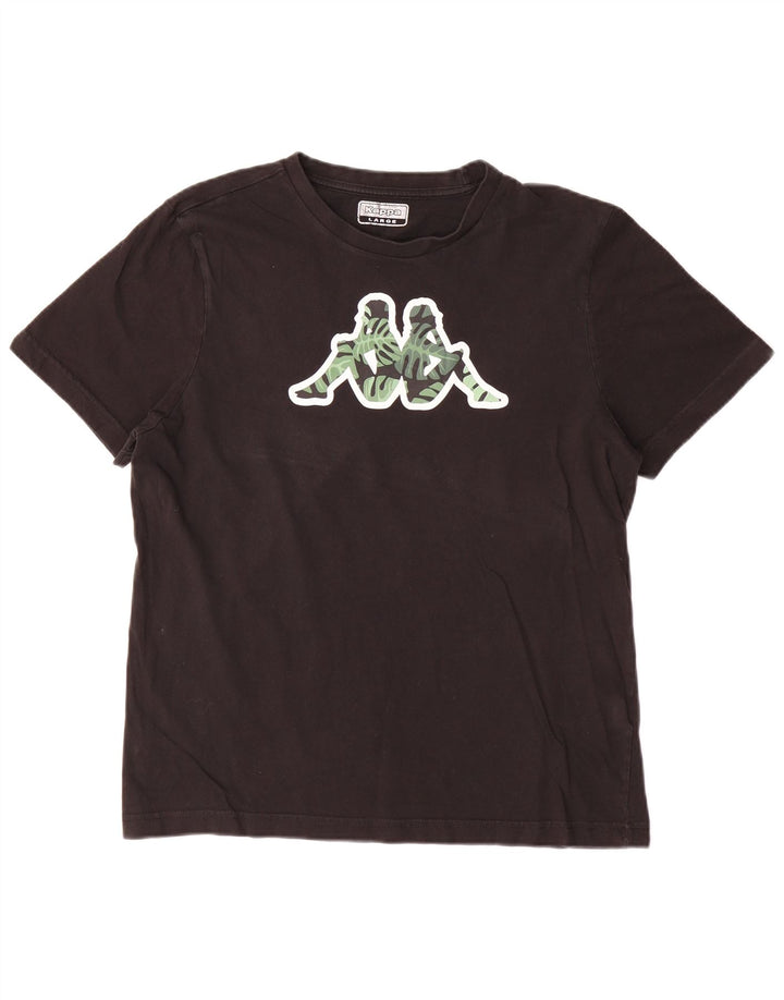 Ανδρικό γραφικό T-Shirt Kappa Top Large Μαύρο Βαμβακερό