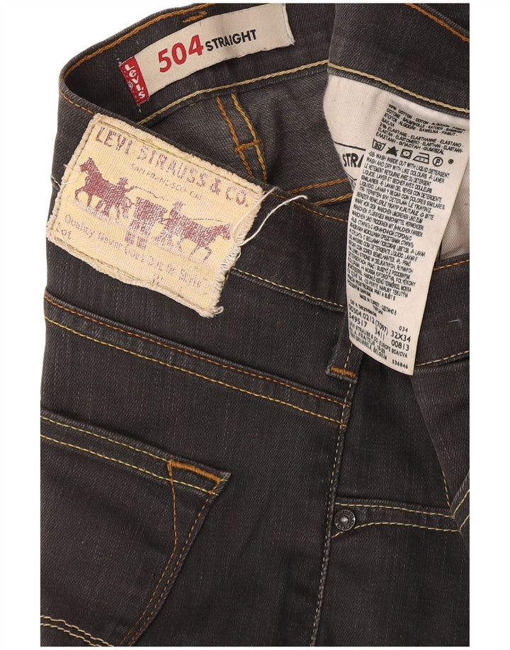 Levi's Mens 504 Straight Jeans W32 L34 Γκρι βαμβακερό