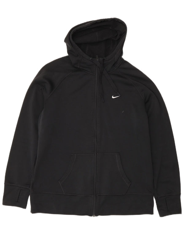 Γυναικείο πουλόβερ με κουκούλα με φερμουάρ Nike UK 18 XL Αθλητικό μαύρο πολυεστέρα
