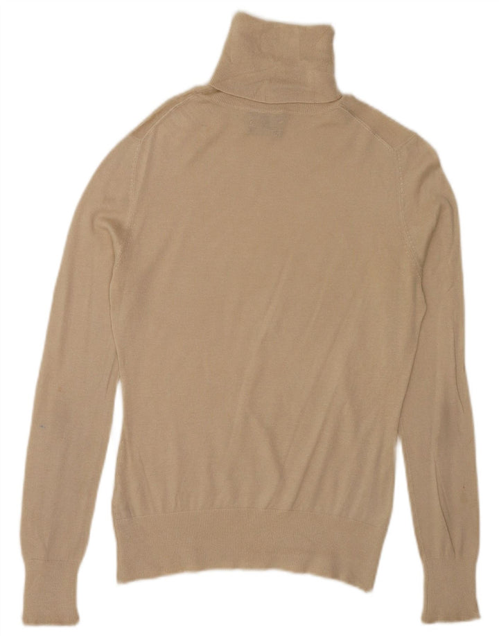 Massimo Dutti Γυναικείο πουλόβερ με ρολό λαιμόκοψη UK 10 Small Beige Silk