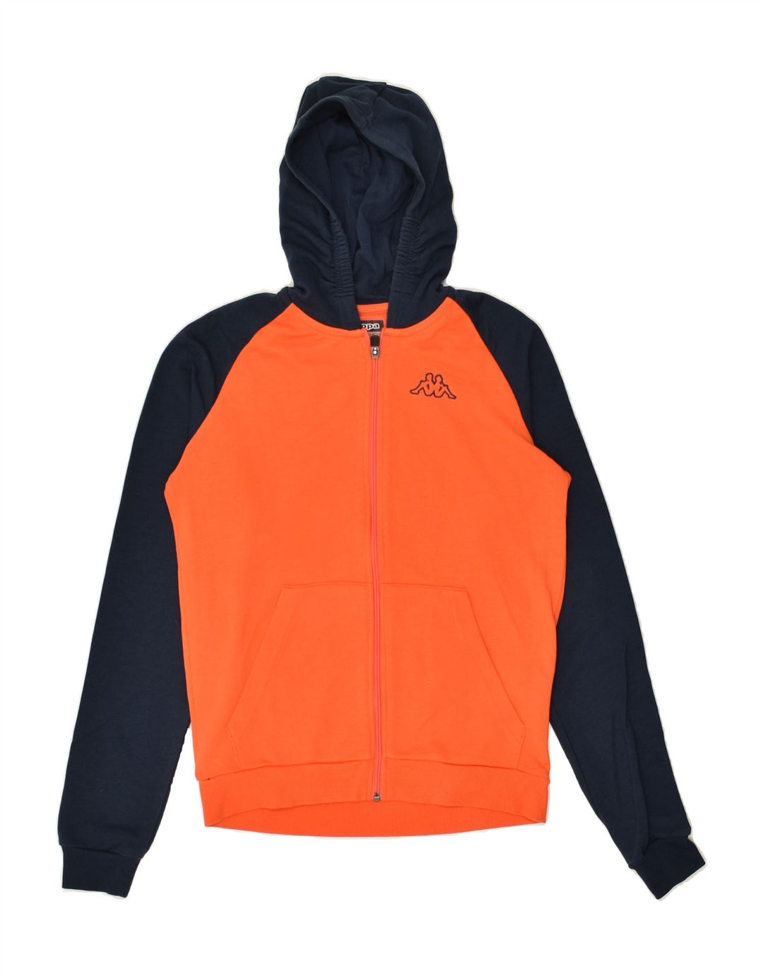 KAPPA Boys Zip Hoodie Sweater 13-14 Years  Orange Colourblock Cotton | Vintage Kappa | Thrift | Second-Hand Kappa | Used Clothing | Messina Hembry 