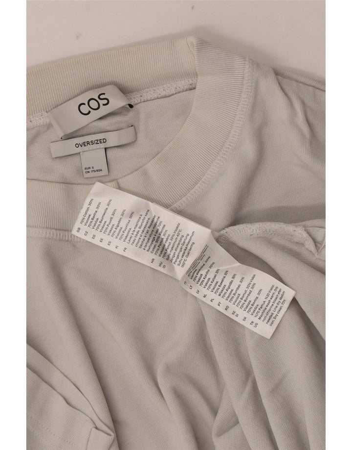 Ανδρικό μπλουζάκι Cos Oversized Μπλουζάκι Μικρό σε λευκό βαμβακερό