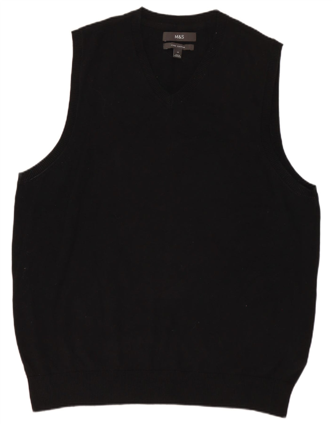 Marks & Spencer Ανδρικό γιλέκο Tank Top Μεσαίο μαύρο βαμβακερό