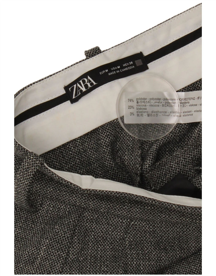 Zara Γυναικείο Ψηλόμεσο Φαρδύ πόδι παντελόνι με μεσαίο γκρι πολυεστέρα