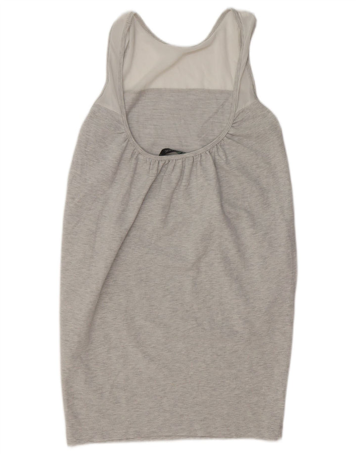 ZARA Γυναικείο Αμάνικο Βασικό Φόρεμα UK 10 Small Grey