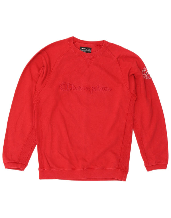 Champion Boys Graphic Sweatshirt Jumper 11-12 Years Red Cotton