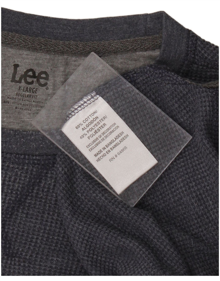 LEE Mens Regular Fit Top Long Sleeve XL Navy Blue Cotton