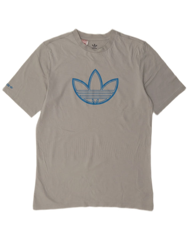 Γραφικό T-Shirt Adidas Boys Top 15-16 ετών Γκρι βαμβακερό