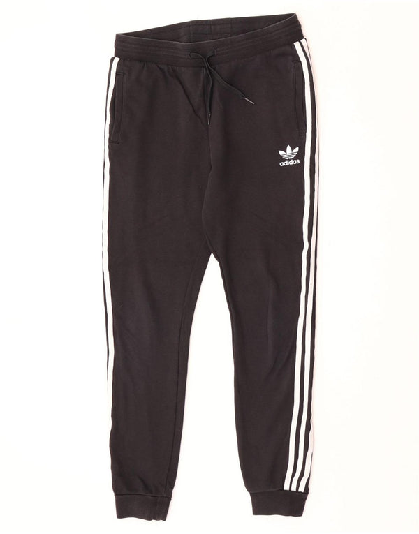 Adidas Boys Tracksuit Trousers Joggers 13-14 ετών Μαύρο βαμβακερό