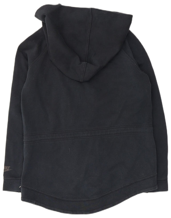 NIKE Γυναικείο πουλόβερ με κουκούλα με φερμουάρ UK 10 Small Navy Blue από βαμβάκι