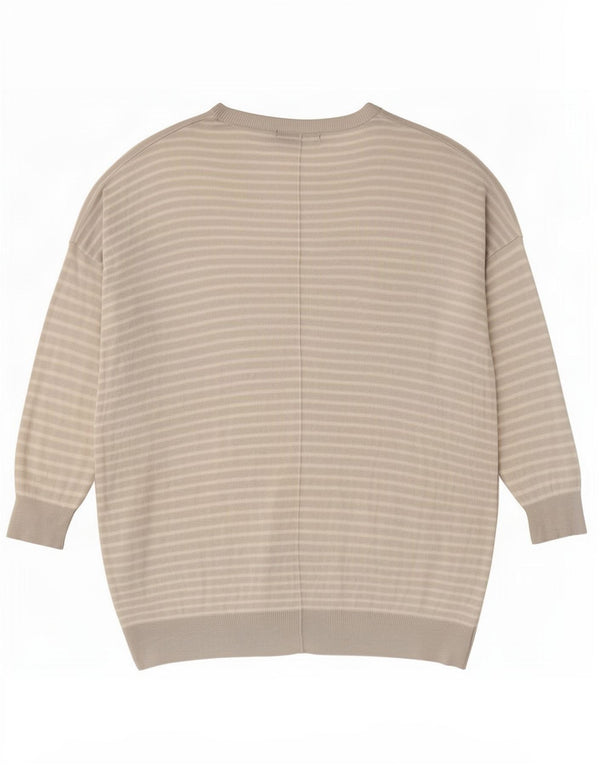 Marks & Spencer Γυναικεία Loose Fit Boat Neck Jumper UK 12 Medium Grey