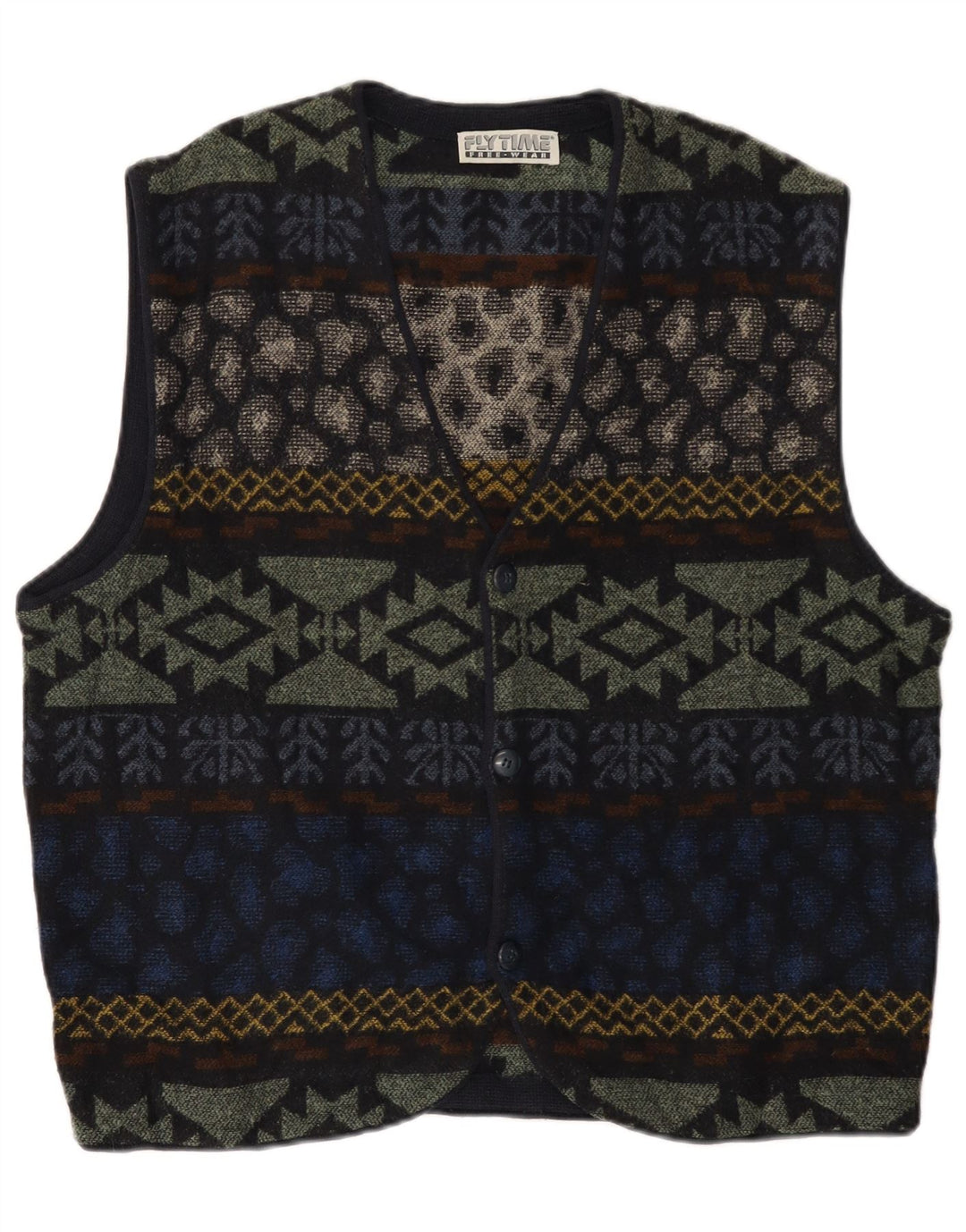Ανδρικό πουλόβερ Fly Time Ζακέτα IT 52 Large Πολύχρωμο Fair Isle