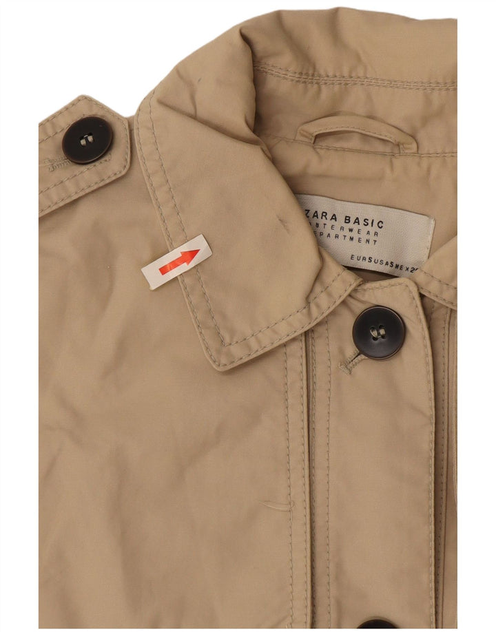 Zara Γυναικεία καμπαρντίνα UK 10 Small Beige Cotton