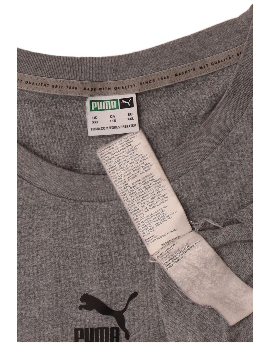 Ανδρικό γραφικό μπλουζάκι Puma 2XL Γκρι βαμβακερό