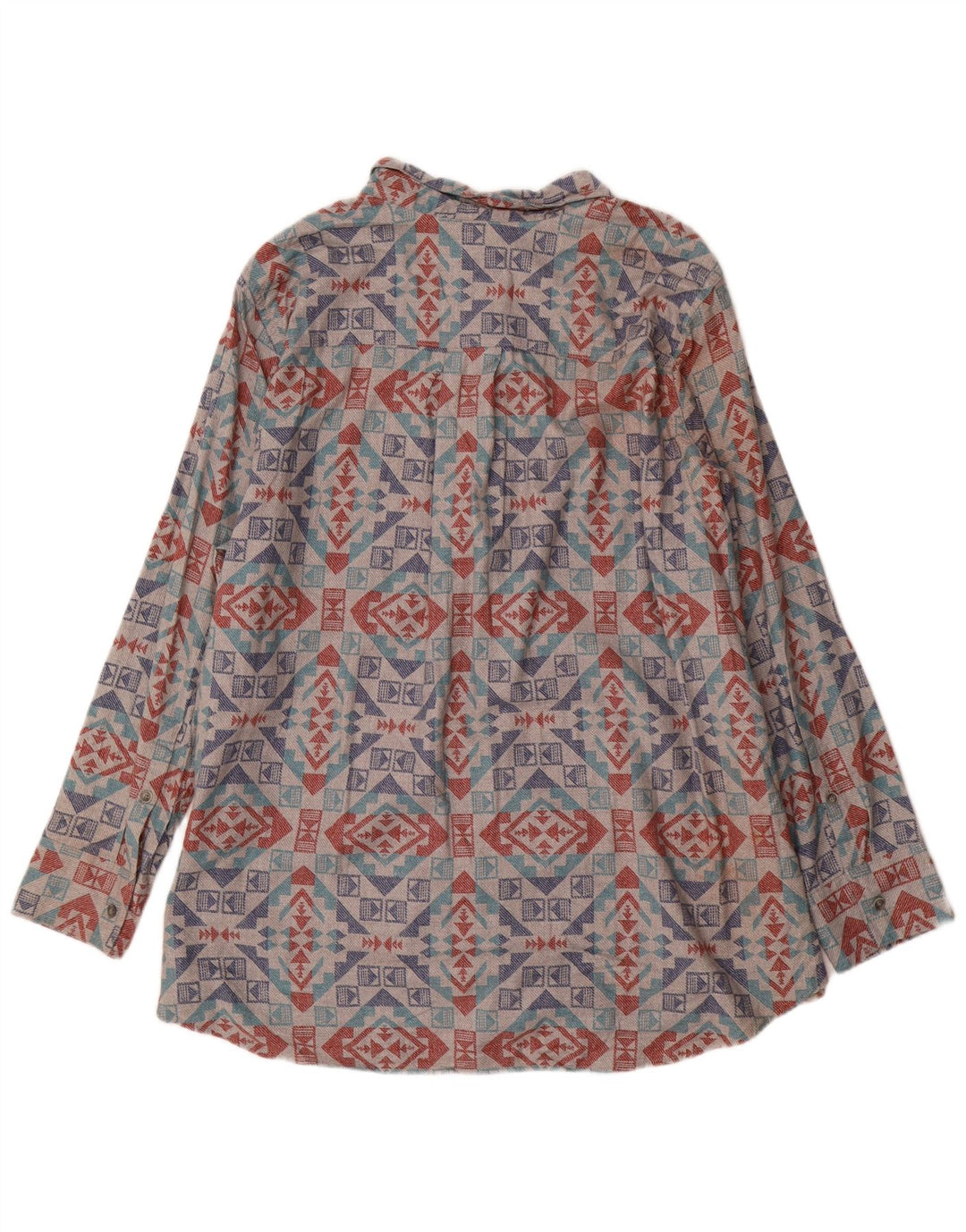 Eddie Bauer Γυναικείο Υπερμεγέθη Φανελένιο Πουκάμισο UK 22 3XL Γκρι γεωμετρικό βαμβάκι