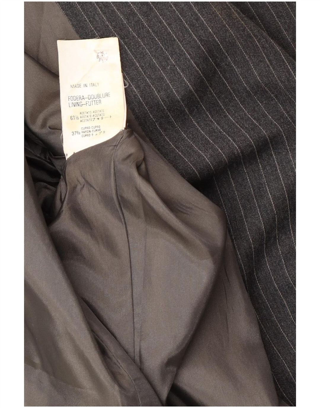 Ferre Γυναικείο τζάκετ 001 1 κουμπιού UK 16 Large Grey Pinstripe Acetate