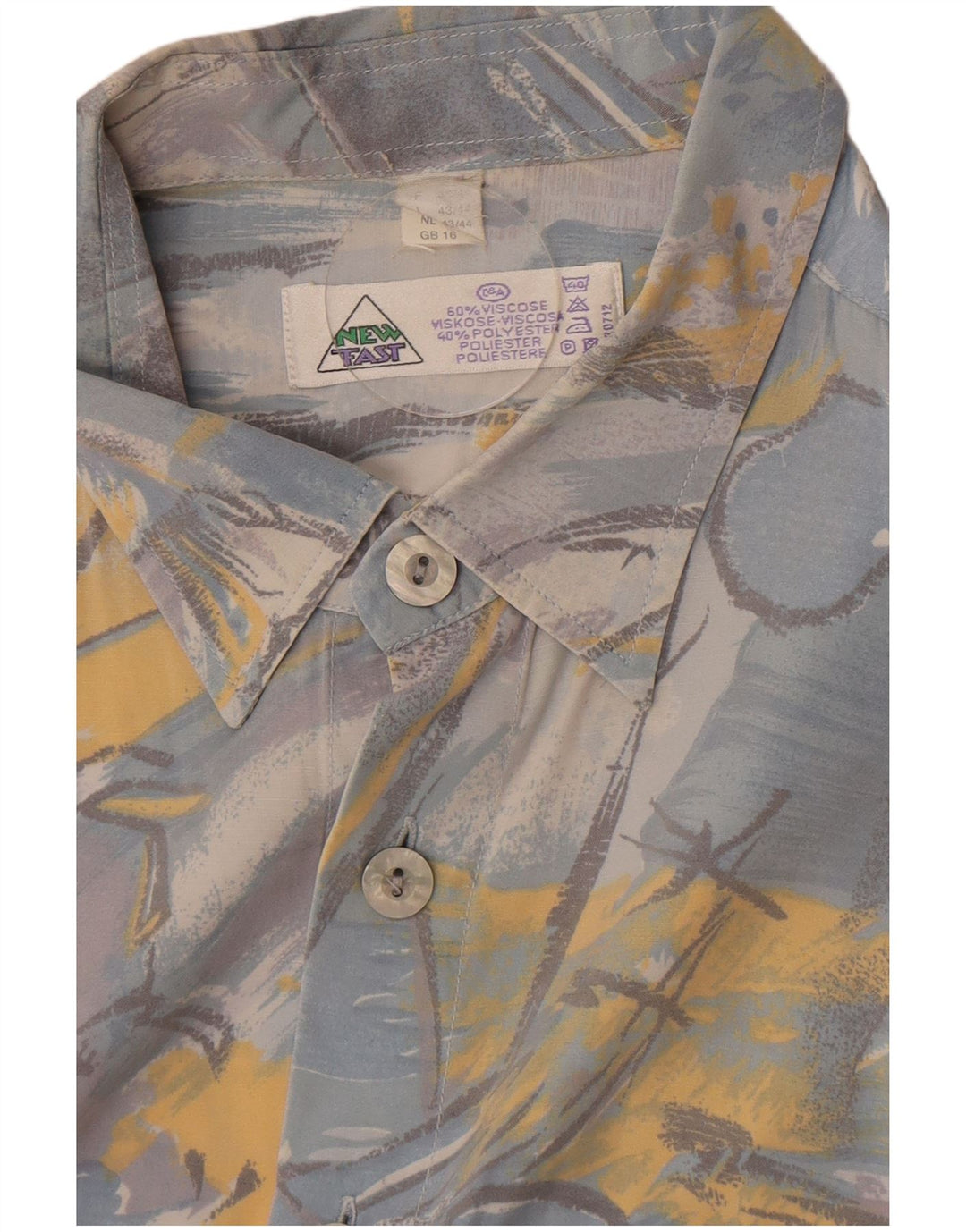 Ανδρικό πουκάμισο C&A New Fast Size 16 Large Blue Geometric Viscose