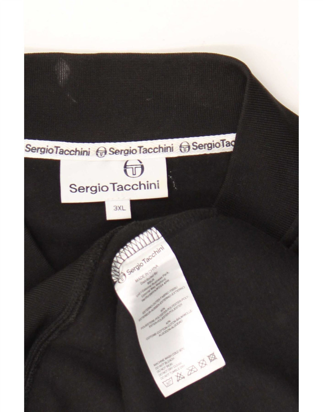 Ανδρική αθλητική φόρμα Sergio Tacchini Top Jacket 3XL Μαύρο Πολυεστέρας