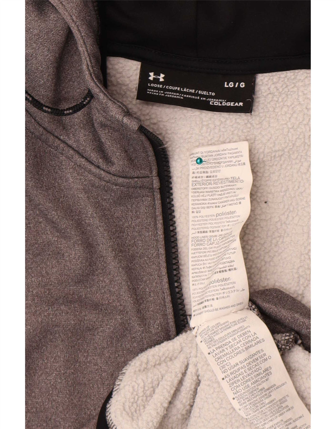 Ανδρικό πουλόβερ Under Armour Cold Gear Zip Hoodie Μεγάλο Γκρι Πολυεστέρας