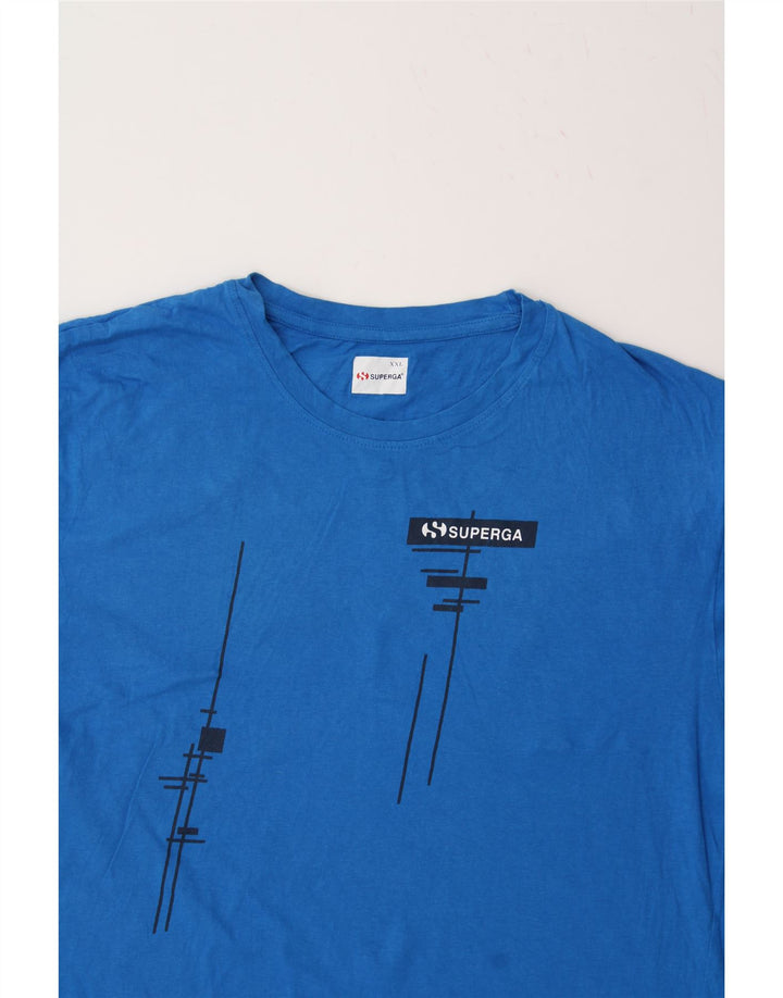 SUPERGA Mens T-Shirt Top 2XL Blue Cotton Vintage Superga and Second-Hand Superga from Messina Hembry 