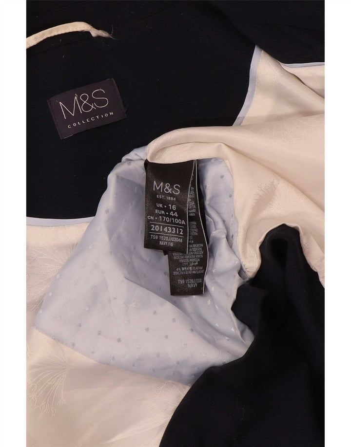 Marks & Spencer Γυναικείο Μπουφάν 1 Κουμπί Blazer UK 16 Large Navy Blue