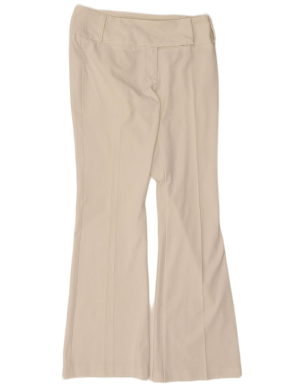Sisley Γυναικείο Flare Casual Παντελόνι IT 44 Medium W30 L32 Λευκό Πολυεστέρας