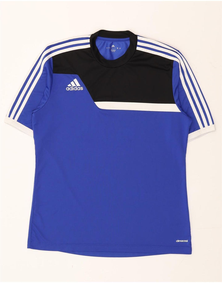 Ανδρικό T-Shirt Adidas Climacool Top Large Blue Colourblock Πολυεστέρας