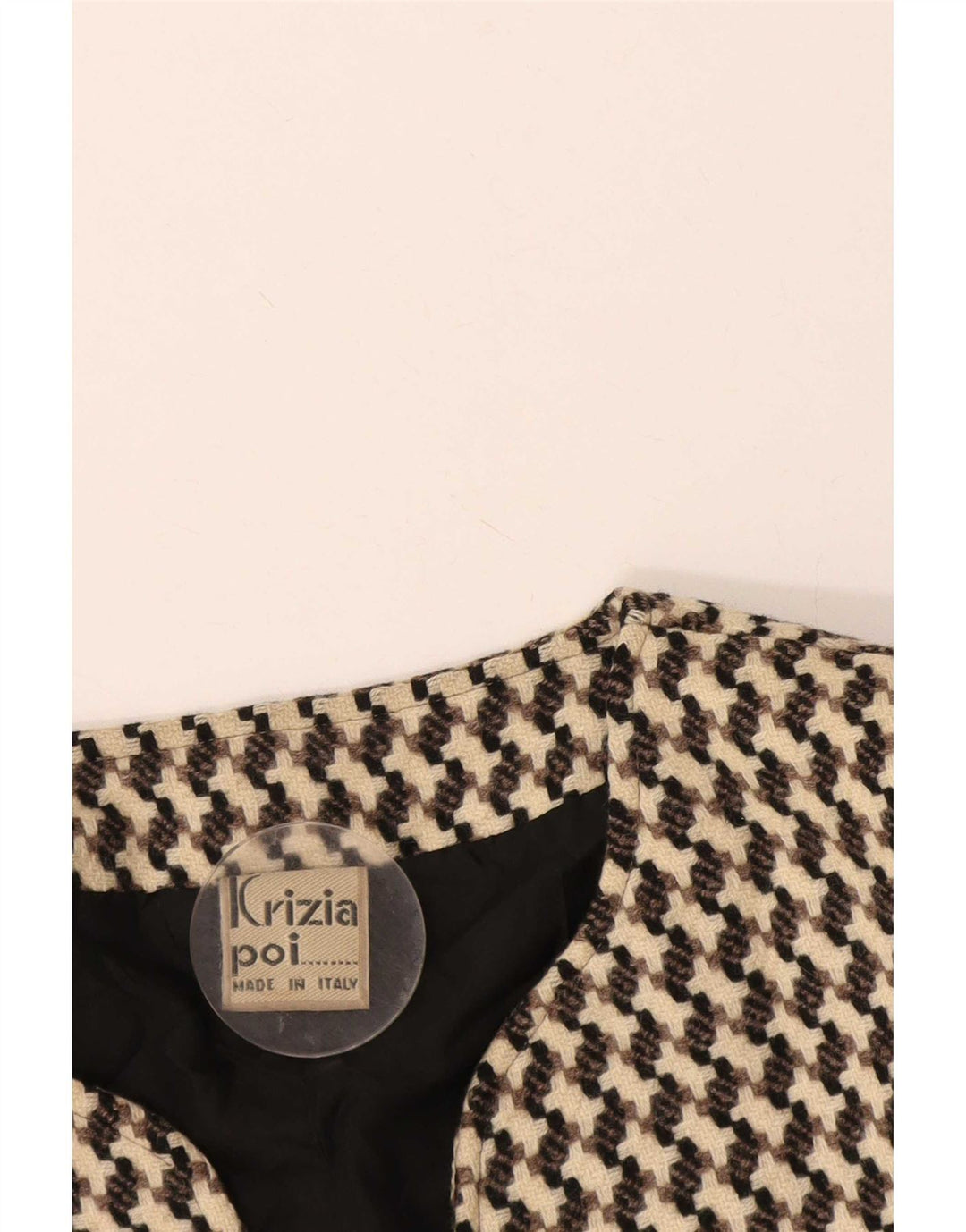 Poi By Krizia Γυναικείο σακάκι σακάκι Crop IT 40 Small Beige Houndstooth