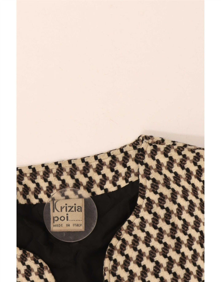 Poi By Krizia Γυναικείο σακάκι σακάκι Crop IT 40 Small Beige Houndstooth