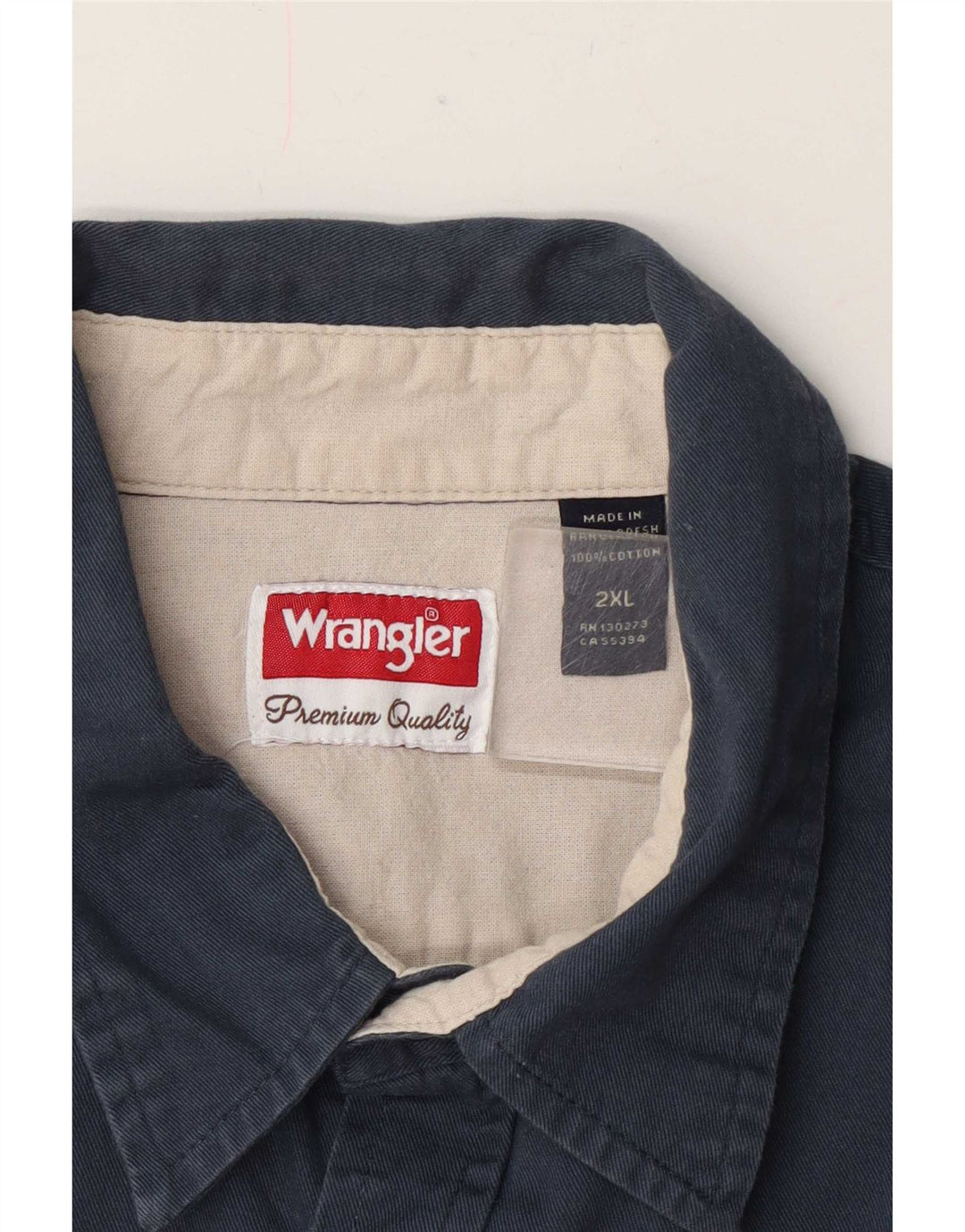 Ανδρικό πουκάμισο Wrangler 2XL Navy Blue Cotton