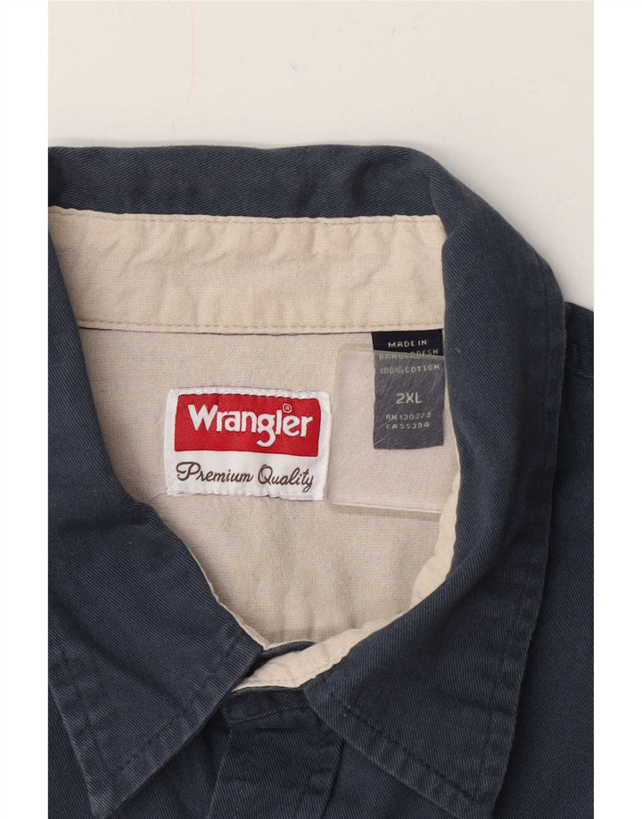 Ανδρικό πουκάμισο Wrangler 2XL Navy Blue Cotton