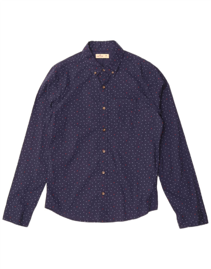 Ανδρικό πουκάμισο Hollister Βαμβακερό μεσαίο ναυτικό μπλε με στίγματα