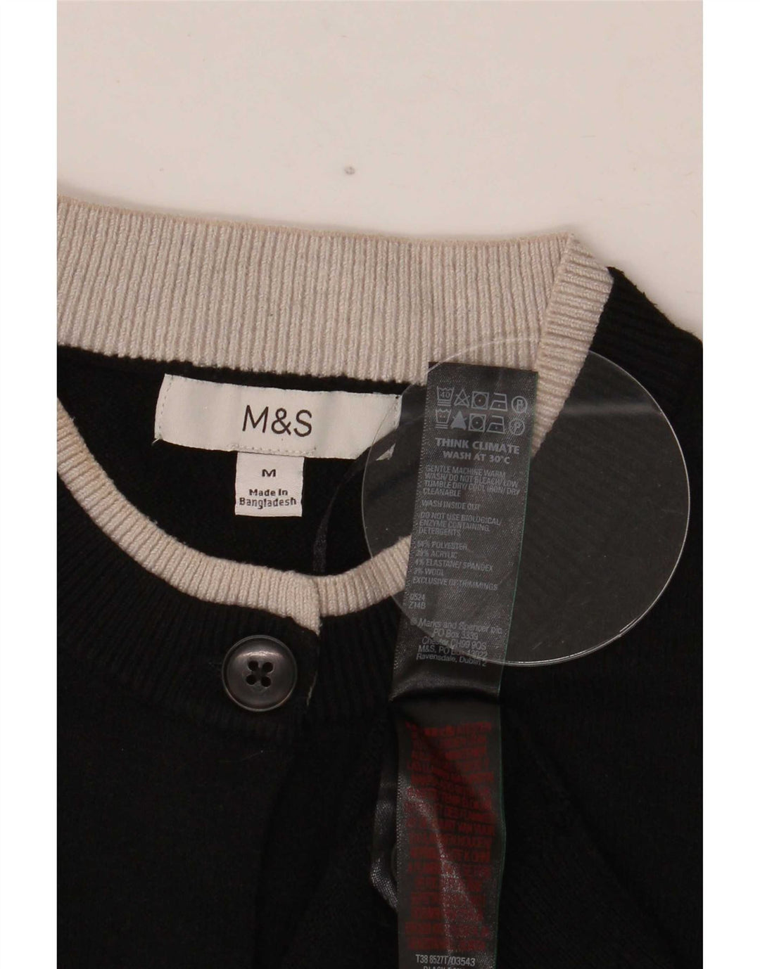Marks & Spencer Γυναικεία Ζακέτα πουλόβερ UK 14 Μεσαίου Μαύρου Πολυεστέρα