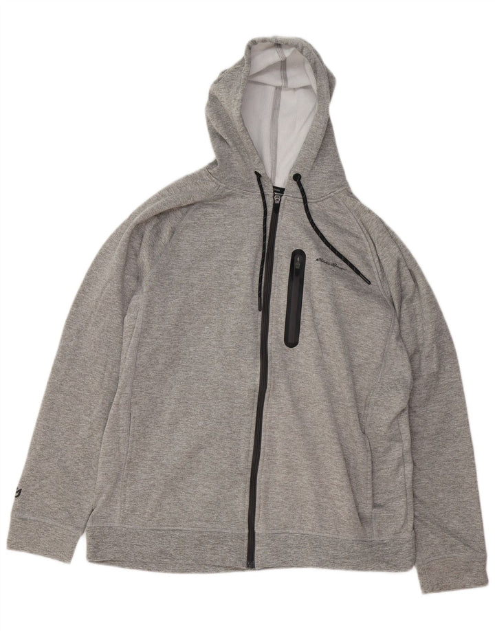 EDDIE BAUER Ανδρικό πουλόβερ με κουκούλα με φερμουάρ Μεγάλο γκρι πολυεστέρα