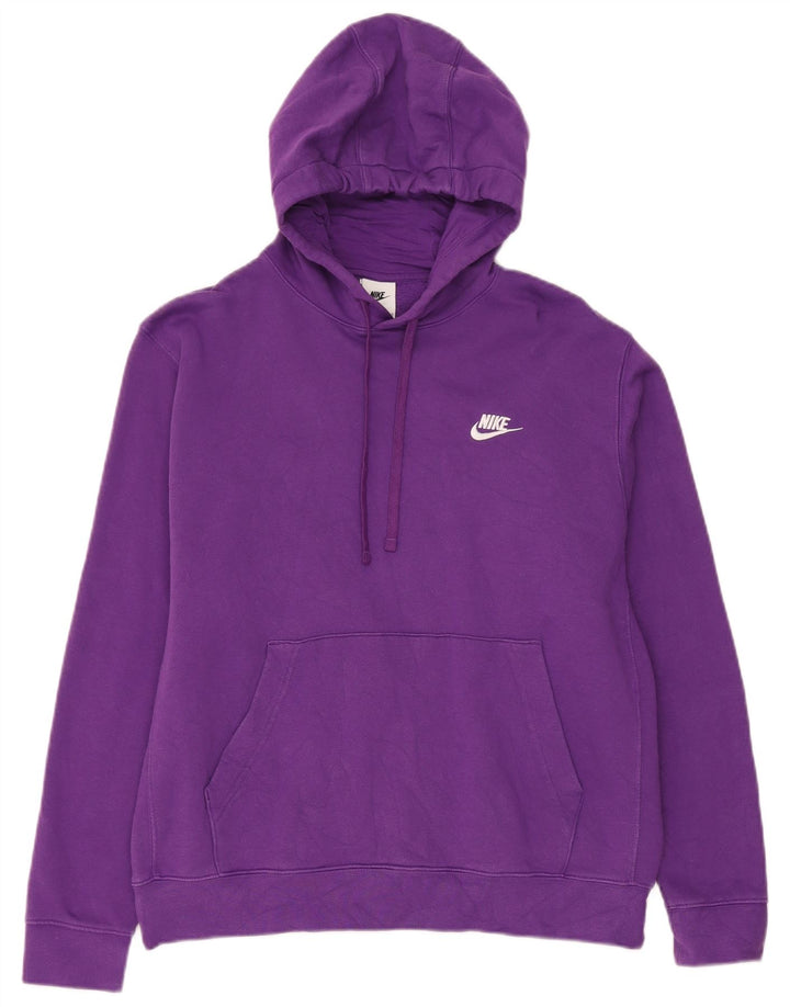 Ανδρικό μπλουζάκι με κουκούλα Nike, μεγάλο μωβ βαμβακερό