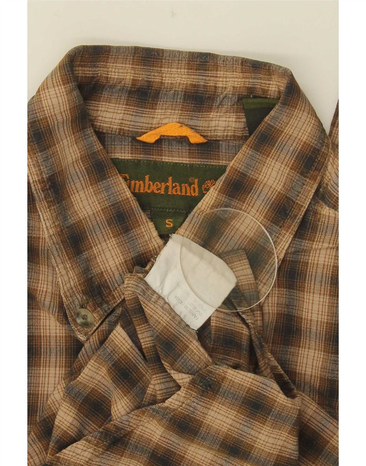 Ανδρικό φανελένιο πουκάμισο Timberland, μικρό καφέ βαμβακερό