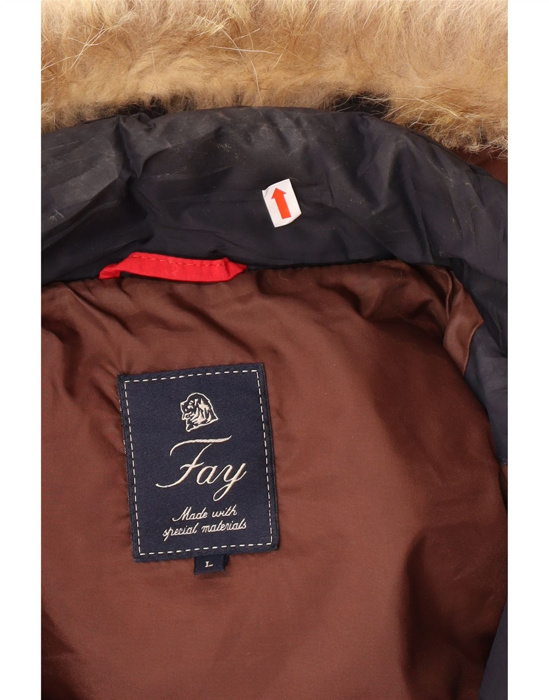 FAY Ανδρικό μπουφάν με κουκούλα UK 40 Large Navy Blue Polyester