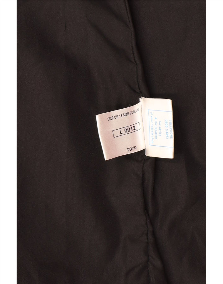 VINTAGE Γυναικείο Δερμάτινο Παλτό UK 18 XL Μαύρο Δερμάτινο