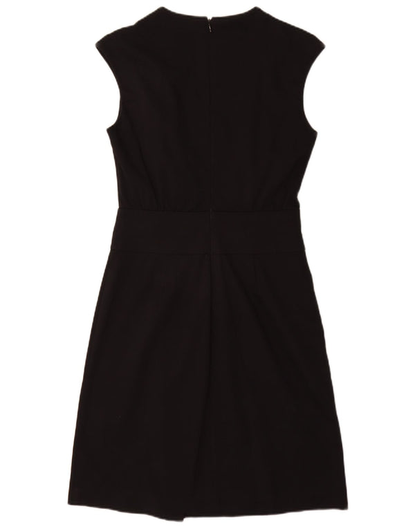 Sisley Γυναικείο Αμάνικο Φόρεμα Α-Line UK 10 Small μαύρο βαμβακερό
