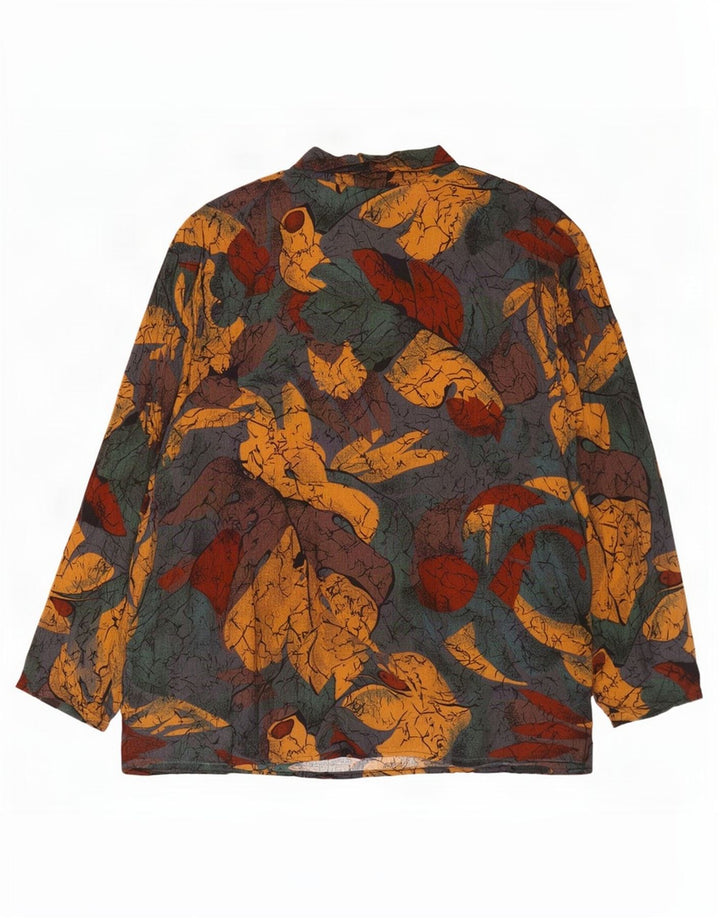 Vintage γυναικείο πουκάμισο μπλούζα UK 14 Medium πολύχρωμο Floral
