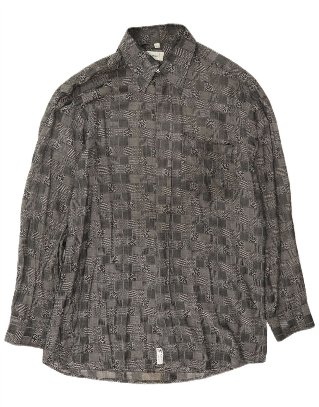 Ανδρικό πουκάμισο Canda 39/40 15 1/2 Medium Grey Geometric