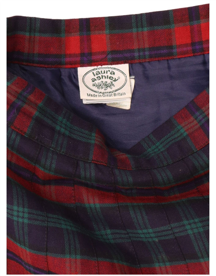 LAURA ASHLEY Γυναικεία ψηλόμεση πλισέ φούστα W26 Small Navy Blue καρό