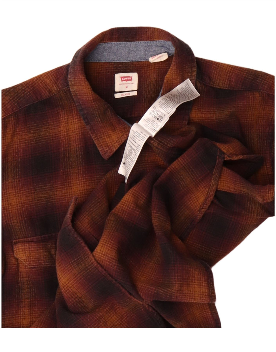 Ανδρικό πουκάμισο Levi's Checked Relaxed Fit Flannel, μεσαίο καφέ βαμβακερό