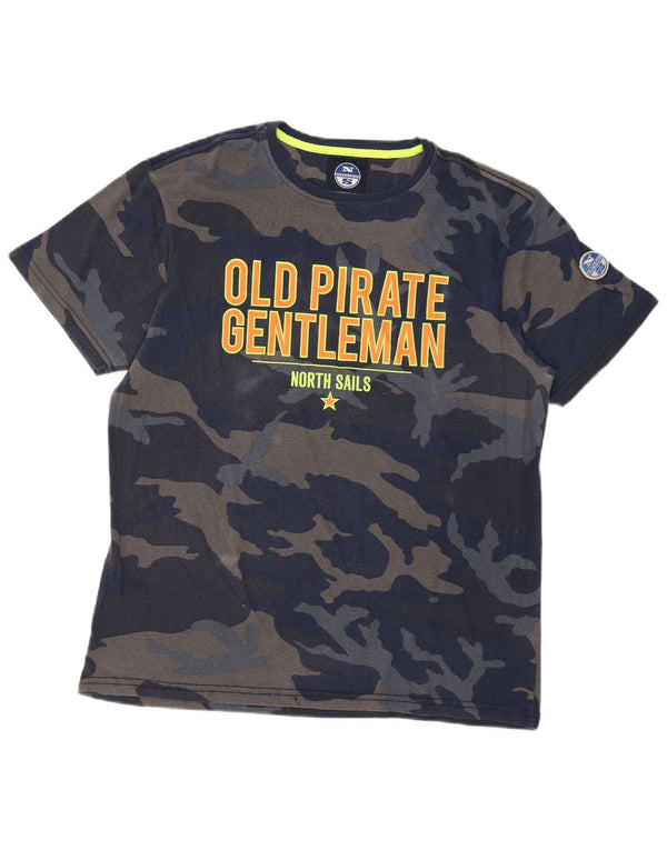 Ανδρικό γραφικό T-Shirt North Sails Top XL Navy Blue από βαμβακερό καμουφλάζ