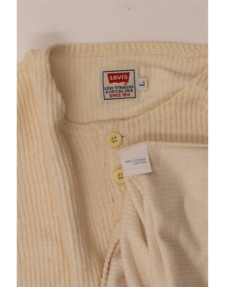 Ανδρικό τοπ Levi's μακρυμάνικο μεγάλο μπεζ βαμβακερό