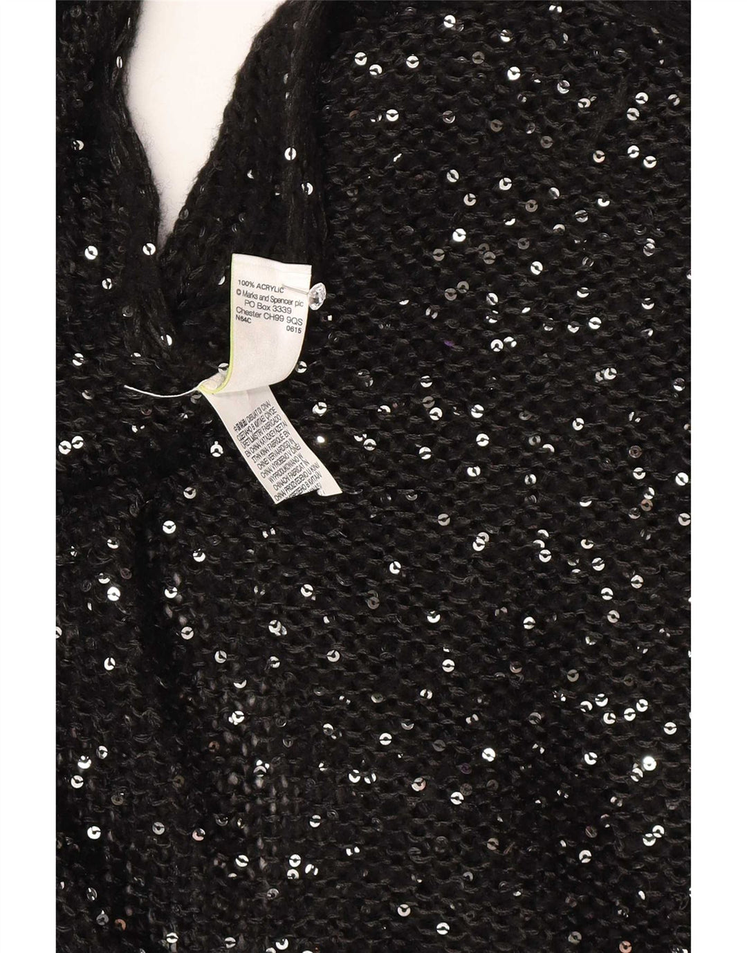 Marks & Spencer Γυναικείο Poncho Jumper One Size Black Flecked Acrylic