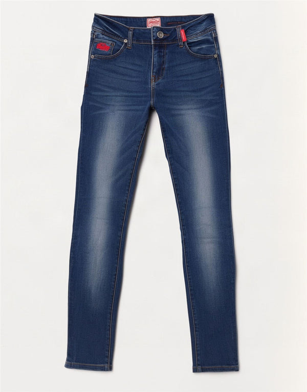 Superdry Γυναικείο Rosefill Super Skinny Jeans W30 L32 Μπλε βαμβακερό