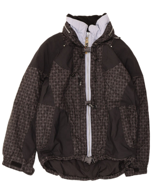 Γυναικείο μπουφάν FILA με κουκούλα US 6 Medium Black Geometric