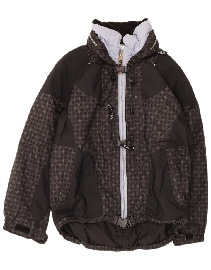 Γυναικείο μπουφάν FILA με κουκούλα US 6 Medium Black Geometric